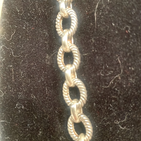 Sterling Silver 18”, wide link chain w citrine pendant. EUC. As is. See images - Picture 6 of 14